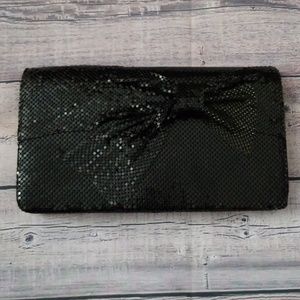 Betsey Johnson Mesh Black Bow Clutch Purse